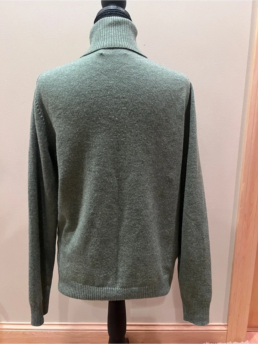 Patrick Michael Womens Sage Green 100% Cashmere Turtleneck Sweater Knit Luxury L